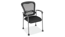 Lobby & Guest Chairs - Metal Office Source Furniture Mobile Mesh Back Guest Chair with Arms