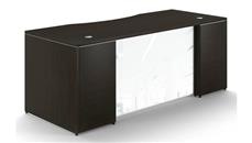 Stand-Alone Double Pedestal Desks Corp Design 66in x 30in Double Pedestal Desk with Glass Modesty Panel