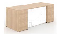 Stand-Alone Double Pedestal Desks Corp Design 66in x 30in Double Pedestal Desk with Glass Modesty Panel