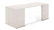 Stand-Alone Double Pedestal Desks Corp Design 66in x 30in Double Pedestal Desk with Glass Modesty Panel