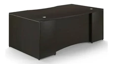 Stand-Alone Single Pedestal Desks Corp Design 72in x 42in Single Pedestal Bow Front Desk