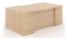 Stand-Alone Desk Shells Corp Design 72in x 42in Bow Front Desk Shell with Curved Modesty Panel