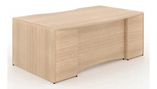 Stand-Alone Single Pedestal Desks Corp Design 72in x 42in Single Pedestal Bow Front Desk