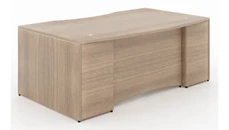 Stand-Alone Single Pedestal Desks Corp Design 72in x 42in Single Pedestal Bow Front Desk