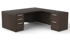 L Shaped Double Pedestal Desks Corp Design 72in x 84in Bow Front L Shaped Desk