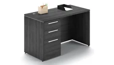 Stand-Alone Single Pedestal Desks Corp Design 48in x 24in Single Pedestal Desk