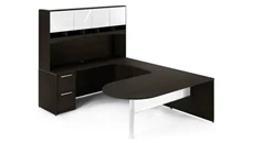 U Shaped Desks with Hutch Corp Design U Shaped Bullet End Desk with Hutch