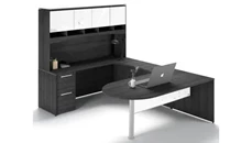 U Shaped Desks with Hutch Corp Design U Shaped Bullet End Desk with Hutch