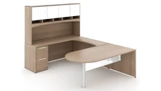 U Shaped Desks with Hutch Corp Design U Shaped Bullet End Desk with Hutch