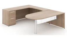 U Shaped Single Pedestal Desks Corp Design U-Shaped Desk Bullet End