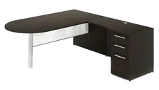L Shaped Single Pedestal Desks Corp Design L Shaped Bullet End Desk
