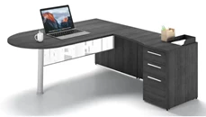 L Shaped Single Pedestal Desks Corp Design L Shaped Bullet End Desk