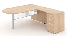 L Shaped Single Pedestal Desks Corp Design L Shaped Bullet End Desk