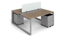 Stand-Alone Single Pedestal Desks Corp Design 60in x 57in Double Desk Station with Mobile Pedestals
