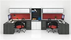 Workstations Corp Design Double Workstation with Storage