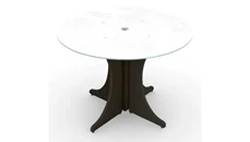 Conference Tables Corp Design Conference Table 42in Round with White Glass Top