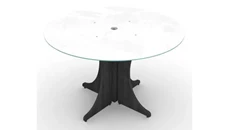 Conference Tables Corp Design Conference Table 48in Round with White Glass Top