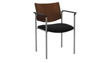 Lobby & Guest Chairs - Metal KFI Seating Side / Guest Chair, with Arms and Wood Back
