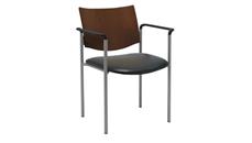 Lobby & Guest Chairs - Metal KFI Seating Side / Guest Chair, with Arms and Wood Back