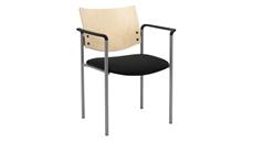 Lobby & Guest Chairs - Metal KFI Seating Side / Guest Chair, with Arms and Wood Back