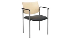 Lobby & Guest Chairs - Metal KFI Seating Side / Guest Chair, with Arms and Wood Back