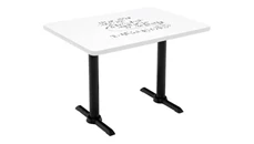 Whiteboard Tables KFI Seating 48in W x 30in D Pedestal Table with Whiteboard Top & 29in H T-Leg Base