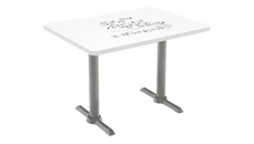 Whiteboard Tables KFI Studios 48in W x 30in D Pedestal Table with Whiteboard Top & 29in H T-Leg Base