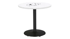 Whiteboard Tables KFI Seating 30in Round Pedestal Table with Whiteboard Top & 29in H Round Base