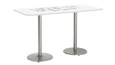 Whiteboard Tables KFI Seating 36in W x 6ft D Rectangle Pedestal Table with Whiteboard Top & 41in H Round Base