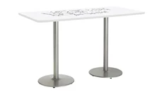 Whiteboard Tables KFI Seating 36in W x 6ft D Rectangle Pedestal Table with Whiteboard Top & 41in H Round Base