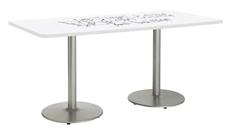 Whiteboard Tables KFI Seating 6ft W x 36in D Rectangle Pedestal Table with Whiteboard Top & 29in H Round Base