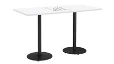 Whiteboard Tables KFI Seating 7ft W x 36in D Rectangle Pedestal Table with Whiteboard Top & 41in H Round Base