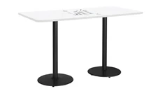 Whiteboard Tables KFI Seating 7ft W x 36in D Rectangle Pedestal Table with Whiteboard Top & 41in H Round Base