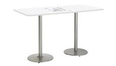 Whiteboard Tables KFI Seating 7ft W x 36in D Rectangle Pedestal Table with Whiteboard Top & 41in H Round Base