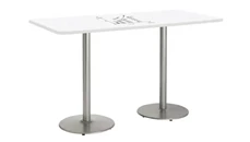 Whiteboard Tables KFI Seating 7ft W x 36in D Rectangle Pedestal Table with Whiteboard Top & 41in H Round Base