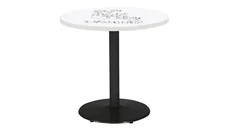Whiteboard Tables KFI Seating 36in Round Pedestal Table with Whiteboard Top & 29in H Round Base