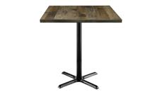 Cafeteria Tables KFI Seating 36in Square Vintage Wood Bistro Table