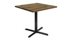 Cafeteria Tables KFI Seating 36in Square Vintage Wood Top Table