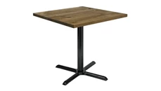 Cafeteria Tables KFI Seating 36in Square Vintage Wood Top Table