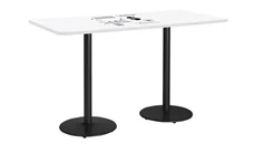 Whiteboard Tables KFI Studios 6ft W x 42in D Rectangle Pedestal Table with Whiteboard Top & 41in H Round Base