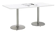 Whiteboard Tables KFI Seating 6ft W x 42in D Rectangle Pedestal Table with Whiteboard Top & 29in H Round Base