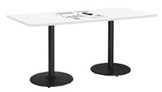 Whiteboard Tables KFI Seating 7ft W x 42in D Rectangle Pedestal Table with Whiteboard Top & 41in H Round Base