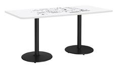 Whiteboard Tables KFI Seating 7ft W x 42in D Rectangle Pedestal Table with Whiteboard Top & 29in H Round Base