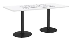 Whiteboard Tables KFI Seating 7ft W x 42in D Rectangle Pedestal Table with Whiteboard Top & 29in H Round Base