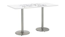 Whiteboard Tables KFI Seating 7ft W x 42in D Rectangle Pedestal Table with Whiteboard Top & 41in H Round Base