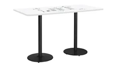 Whiteboard Tables KFI Seating 8ft W x 42in D Rectangle Pedestal Table with Whiteboard Top & 41in H Round Base