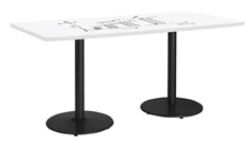 Whiteboard Tables KFI Seating 8ft W  x 42in D Rectangle Pedestal Table with Whiteboard Top & 29in H Round Base