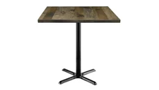 Cafeteria Tables KFI Seating 42in Square Vintage Wood Bistro Table