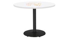Whiteboard Tables KFI Seating 48in Round Pedestal Table with Whiteboard Top & 29in H Round Base