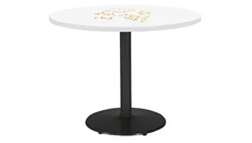 Whiteboard Tables KFI Seating 48in Round Pedestal Table with Whiteboard Top & 29in H Round Base